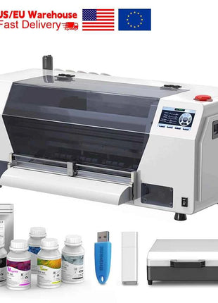 A3 Plus XP600 DTF Printer,Direct to Film,2X-Speed Compared to L1800,5" LED Multi-Function Display,Film Cutter,For Small Business