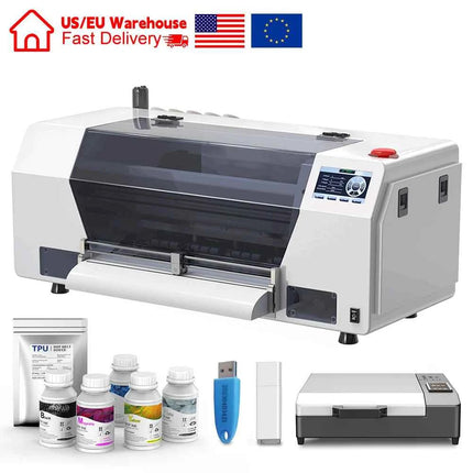 A3 Plus XP600 DTF Printer,Direct to Film,2X-Speed Compared to L1800,5" LED Multi-Function Display,Film Cutter,For Small Business