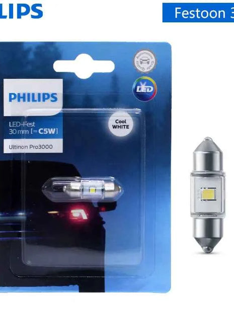 Philips Ultinon Pro3000 C5W LED Fest 38mm 30mm 43mm Festoon Car Signal Side Lamp 6000K Cool White Interior Reading Light(1PCS)