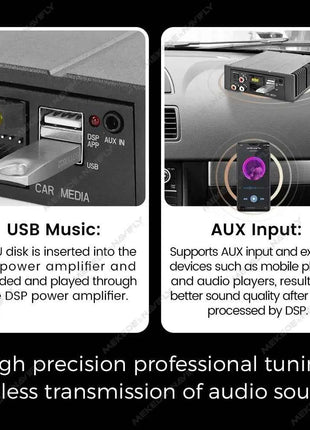 Android Radio DSP Audio Processor 4*80W Amplify Automotive Sound Modules Electronics Stereo Amplifer APP Automobiles Car Parts