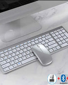 Jomaa Slim Rechargeable Bluetooth Keyboard and Mouse Set for Laptop Computer 2.4G USB Wireless Keyboard and Mouse Combo