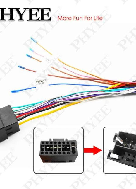 Adattatore per cablaggio ISO, per unità principale radio Android per auto da 2 Din con 16 pin, cavo elettrico automobilistico, plug and play