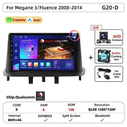 Srnubi Car Radio For Renault Megane 3 Fluence Samsung SM3 2008-2014 Multimedia Player Carplay Android Auto Autoradio Navigatore