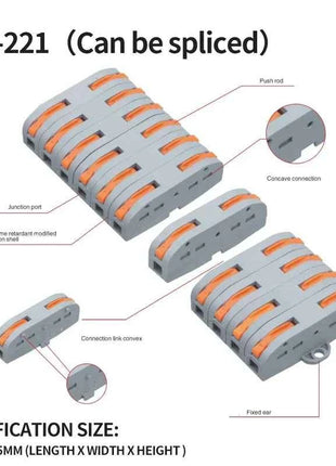 1 In Multiple Out Push-in Electrical Wire Connector Terminal Block Universal Fast Wiring Cable Connectors For Cable Connection
