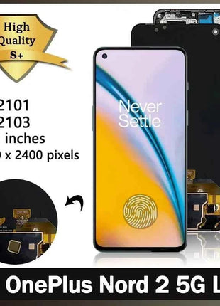 Super AMOLED For OnePlus Nord 2 Nord2 5G LCD DN2101, DN2103 Display Touch Screen Digitizer Panel Assembly For 1+Nord 2 LCD