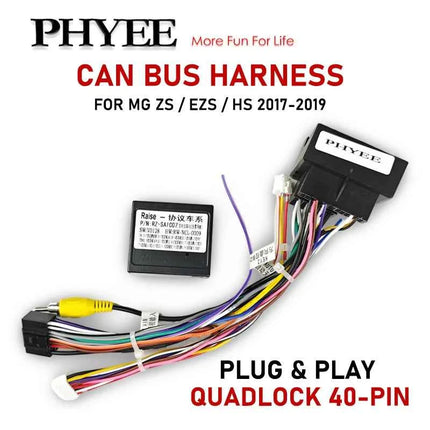 Cablaggio Quadlock 40 Pin con Decoder CAN Bus per MG ZS HS 2017-2019, Supporto SWC, Plug&Play, Adattatore Cavo Android Auto 16 Pin