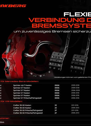 Tubo Freno Posteriore Sinistro o Destro Frankberg 1x per VW Crafter 30-50 2E K68013583AA