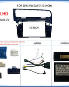 Car radio frame for VW Golf 7 MK7 2013, 10-inch stereo panel, wiring harness and Canbus decoder