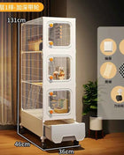 Multi-Level Wire Squirrel Cage, Extra Tall Sugar Glider Habitat, Oversized Chinchilla Villa Cage, Easy-Clean Pet Play House