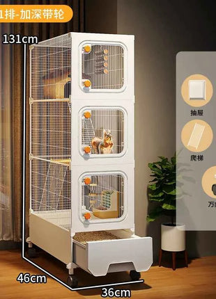 Multi-Level Wire Squirrel Cage, Extra Tall Sugar Glider Habitat, Oversized Chinchilla Villa Cage, Easy-Clean Pet Play House