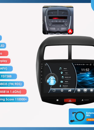 Hizpo 10.1" Car Radio Intelligent Systems For Mitsubishi ASX 1 2010 - 2018 Multimedia CarPlay Android Auto GPS No 2 din 2din DVD