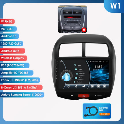 Hizpo 10.1" Car Radio Intelligent Systems For Mitsubishi ASX 1 2010 - 2018 Multimedia CarPlay Android Auto GPS No 2 din 2din DVD