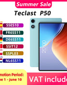 Tablet Teclast P50 11 pollici Android 16 Max 12GB (4GB+8GB Espandibili) RAM 128GB ROM Processore Octa-Core T7250 WiFi Dual Band/BT5.0