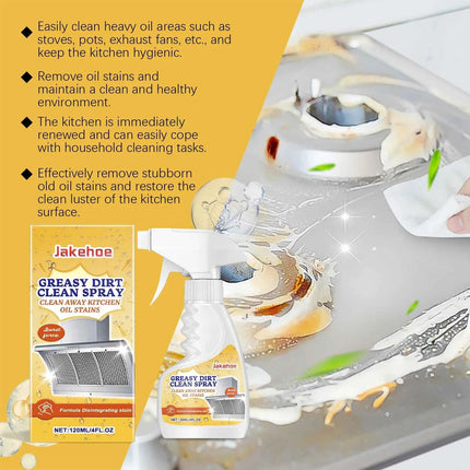 JAKEHOE Greasy Dirt Clean Spray Kitchen Powerful Remover Oil Multipurpose Dirt Degreaser Cleaning Agent Washing Home Use Cleaner
