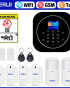 KERUI Home Security Alarm System Alexa Support G12 WIFI/GSM Alarm System with Phone App Alarm Siren PIR Sensor Tuya Smart APP