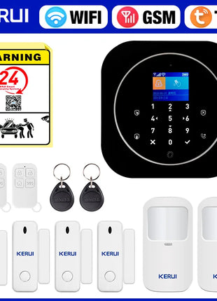 KERUI Sistema di Allarme di Sicurezza Domestica Supporto Alexa G12 Sistema di Allarme WIFI/GSM con App Telefono Sirena di Allarme Sensore PIR Tuya Smart APP