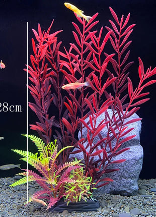 Artificial Aquarium Decor Plants Water Weeds Ornament Aquatic Fish Tank Simulation Grass Flower Decoration Accessories