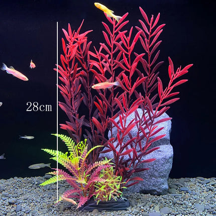 Artificial Aquarium Decor Plants Water Weeds Ornament Aquatic Fish Tank Simulation Grass Flower Decoration Accessories