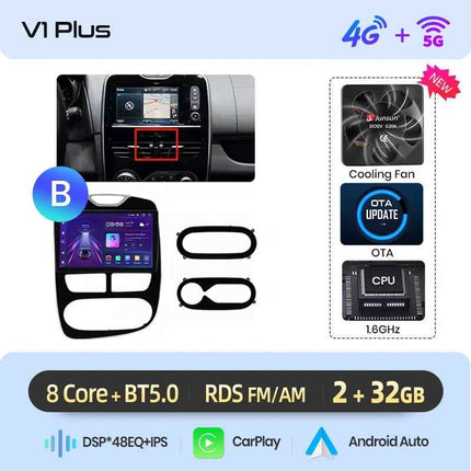 Junsun CarPlay Android Auto Car Radio for Renault Clio 4 ZOE 2012-2017  GPS Intelligent Systems Stereo Multimedia Autoradio