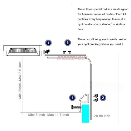 110-240V AQUA NEST Aquarium Light W30/40/60 Full CREE Spectrum Saltwater Lighting Invisible WiFi Design for Coral Reef Fish Tank