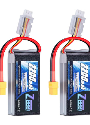 Zeee 2S 2200mAh Shorty RC Lipo Battery 7.4V 50C T/XT60 Plug Softcase RC Car Truck Buggy FPV Drone Helicopter Airplane RC Parts