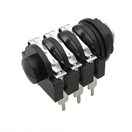 1/5/10 Pz 6.35mm 1/4 "6Pin Stereo Audio Microfono Femmina Presa 6.35 Cuffia Martinetti Filettatura PCB Montaggio A Pannello connettore Nero