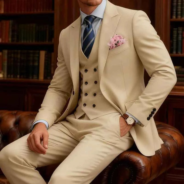 Abito Uomo 3 Pezzi Doppio Petto Slim Fit - Tuxedo Matrimonio e Gala