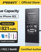 PISEN Phone Battery For iPhone 11 12 13 14 15 Mini Pro Max Plus SE2 SE3 Matches Original Capacity 0 Cycles Battery Replacement