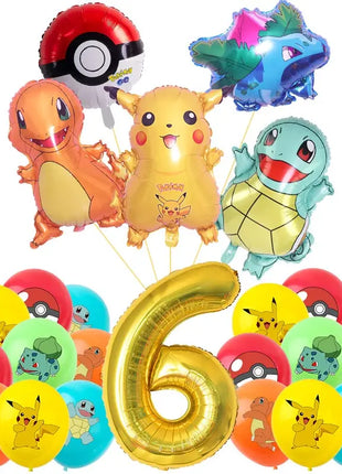 Forniture per decorazioni per feste di compleanno a tema Pokemon Cartoon Pokemon Go Stoviglie Tazze Piatti Palloncino Pikachu per bomboniere per baby shower