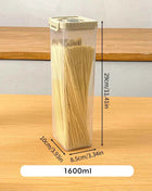 WORTHBUY Pasta Storage Box With Handle Moisture-Proof Plastic Noodles Sealed Can Spaghetti Storage Container Kitchen Organizer