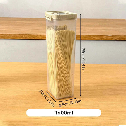 WORTHBUY Pasta Storage Box With Handle Moisture-Proof Plastic Noodles Sealed Can Spaghetti Storage Container Kitchen Organizer