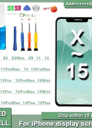 AAA NEW OLED For iPhone X XR XS Max LCD Incell For iPhone 11 12 13 Pro Max 13 Mini 14 Plus 15  Display Screen Digitizer Assembly