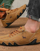 Classic Loafers Trendy Durable Artificial Leather Waterproof Anti Slip Casual Shoes for Outdoor Walking Men’s Motorcycle Boots