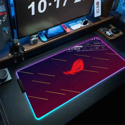 Black Mouse Pad Asus Rgb Gaming Mause Mat Anime Mats Gamer Rug Pc Xxl Cute Pads Large Game Keyboard Carpet Backlight Mousepad