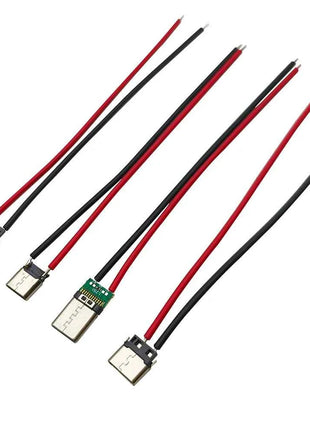 2/5/10 Pezzi Connettore USB Tipo C 10cm a 2 Pin Maschio e Femmina per Saldatura, Presa di Ricarica USB-C per Porte di Ricarica di Telefoni Cellulari