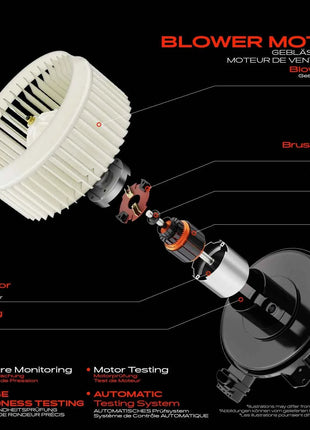 Motore del ventilatore interno Frankberg 1x per Kubota M100 M126 M135 M5040 M5140 M6040 M6060 M7040 3C58172150