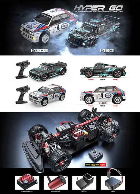 Hyper Go MJX 14303 14302 14301 1/14 4WD RC Car 65km/h Brushless 2.4G Remote Control Car Off-road High Speed RC Cars Truck Toy