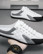 2023 Men's Fashion New Style Flat-Soled Wild Latex Sole Summer Thin Section Baotou Half-Slippers
