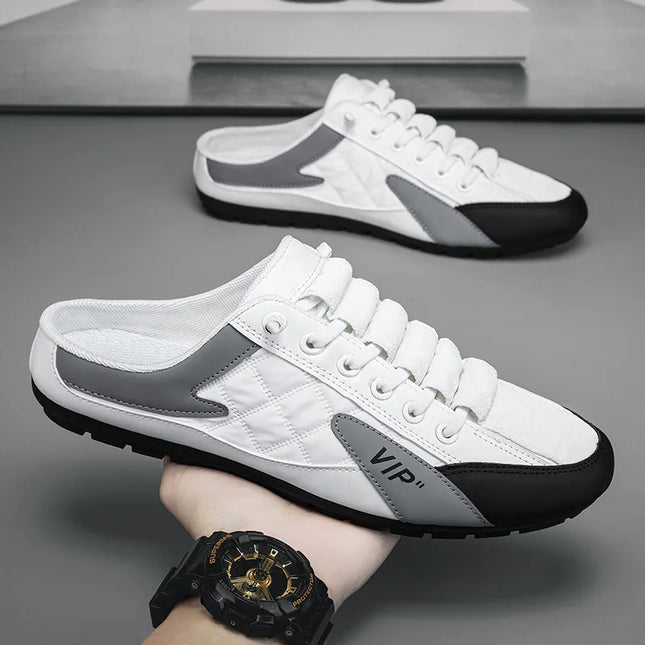 2023 Moda uomo Nuovo stile con suola in lat Wild a fondo piatto Estate Sezione sottile Baotou Mezze pantofole