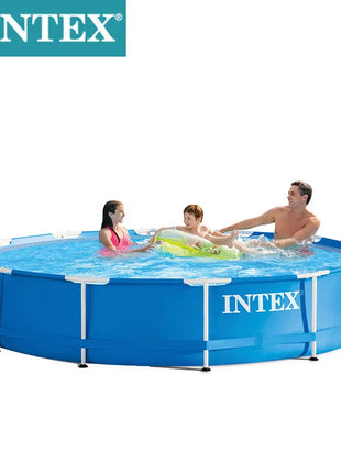 Piscina Rotonda Intex 28200 con Telaio, Piscina per Bambini e Famiglie da Esterno, 305cm x 76cm, Piscina Singola