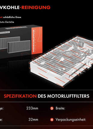 Frankberg 2x Activated Carbon Cabin Air Filter for BMW F45 F46 X1 F48 X2 F39 MINI F55 F56 64116835406 64316835405 6835405 1987435582