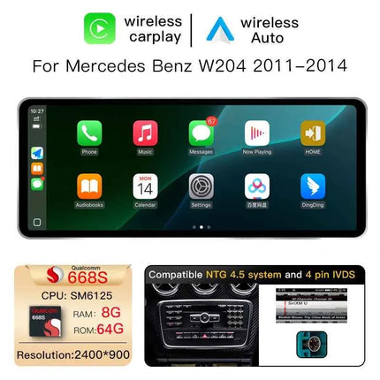12.3"Android 14 Car Multimedia For MercedesBenz W204 W205 2007-2018 Wireless Auto Radio Player Stereo Screen Head Unit Carplay