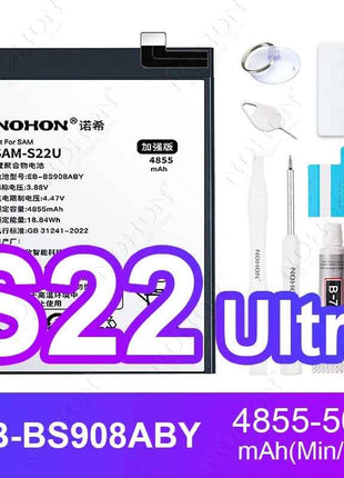 NOHON Phone Battery for Samsung Galaxy S24 S23 S22 Ultra S21 S20 Plus S10 S10E S9 S8 S7 S6 S10+ S20+ S21+ S23+ S24+ Batteries