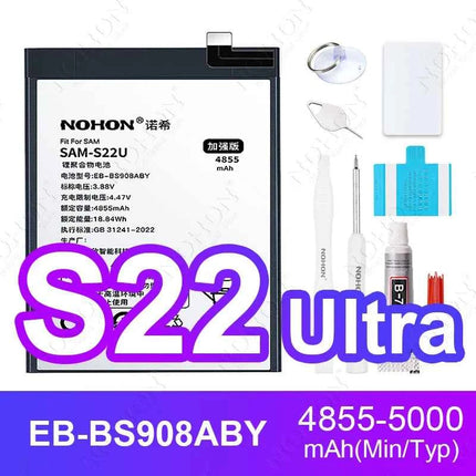 NOHON Phone Battery for Samsung Galaxy S24 S23 S22 Ultra S21 S20 Plus S10 S10E S9 S8 S7 S6 S10+ S20+ S21+ S23+ S24+ Batteries