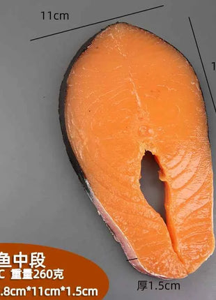 1pcs Simulated Sushi Model Simulated Salmon Fake Japanese Cuisine Simulated Salmon Slices Four Consecutive Pieces Food Model PVC