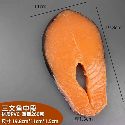 1pcs Simulated Sushi Model Simulated Salmon Fake Japanese Cuisine Simulated Salmon Slices Four Consecutive Pieces Food Model PVC