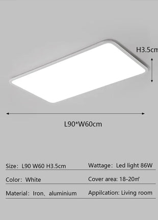 AuroraRealm Illuminazione Ultrasottile Soggiorno Luce Nordico Moderna Lampada da soffitto a LED Decorazioni per la casa Camera da letto Balcone Cucina Corridoio Apparecchio