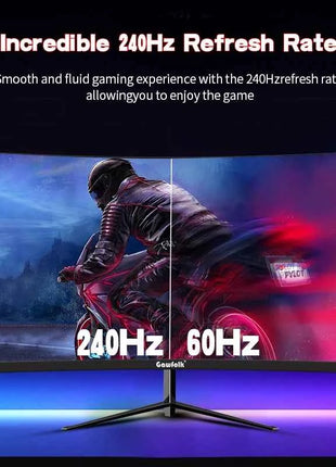 Gawfolk 32 Zoll Curved Gaming Monitor 240Hz, PC Bildschirm Full HD 1080P, Rahmenloses 1800R Computerbildschirm Mit FreeSync Und