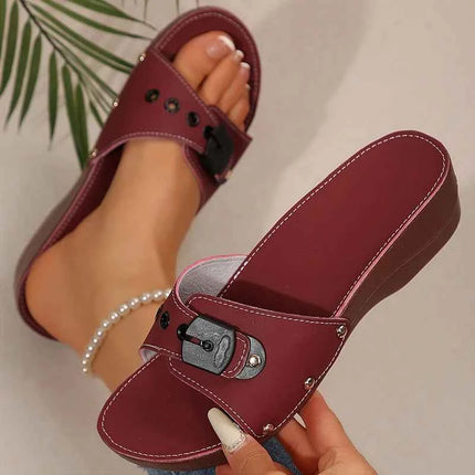 Sandali da Donna di Lusso con Tacco per l'Estate, Sandali Morbidi con Zeppa, Sandalias Mujer 2026, Ciabatte Estive