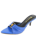 2024 New Women's Summer Pointed Toe Fish Mouth High Heel Slippers Non-slip Outdoor Sexy Slippers GJ Metal Decorative Single Shoes